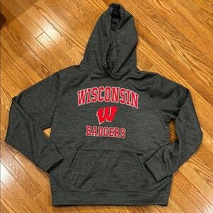 Colosseum Gray Wisconsin Badgers Hoodie